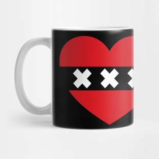 Amsterdam Flag Heart Mug